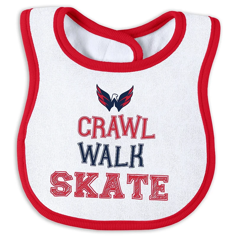 Newborn  Infant WEAR by Erin Andrews Washington Capitals Sleep and Play Sleeper Set with Bib