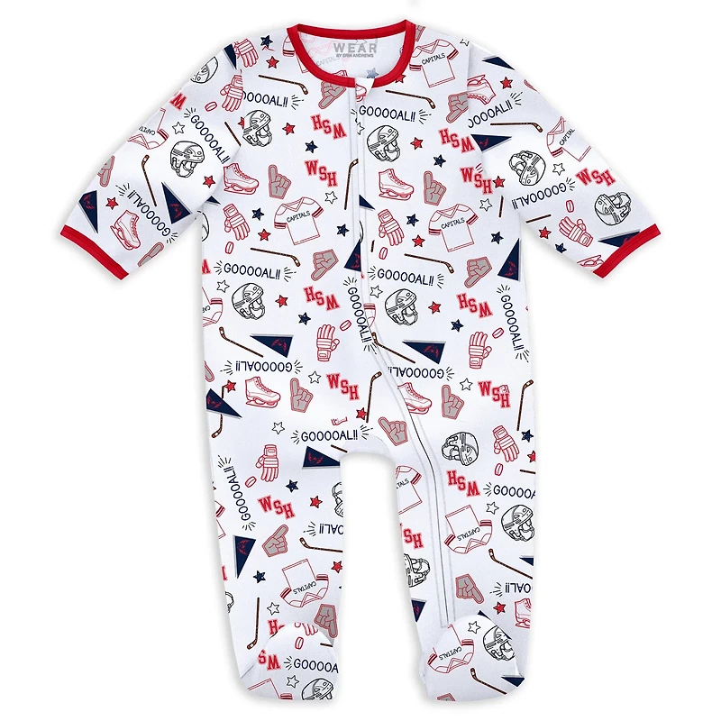 Newborn  Infant WEAR by Erin Andrews Washington Capitals Sleep and Play Sleeper Set with Bib