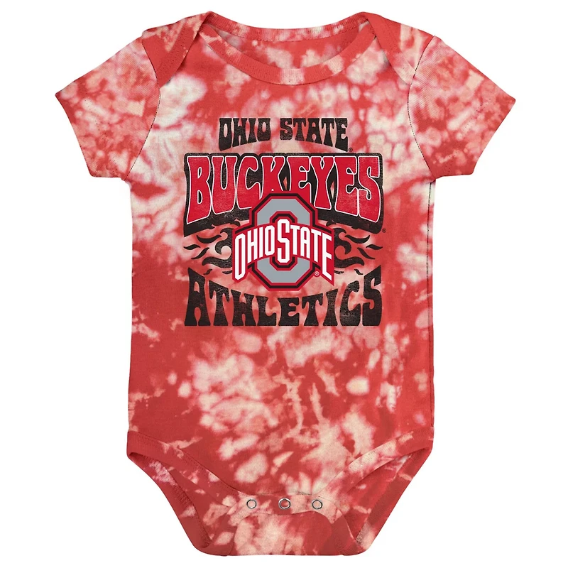 Newborn  Ohio State Buckeyes Lil Rocker Tie-Dye Bodysuit