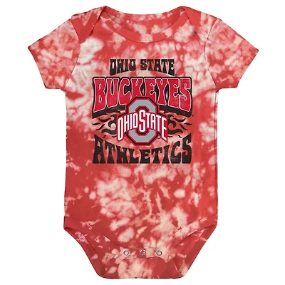 Newborn  Ohio State Buckeyes Lil Rocker Tie-Dye Bodysuit