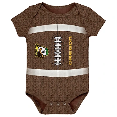 Newborn Oregon Ducks Catch Me Football Bodysuit
