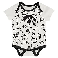 Newborn  Outerstuff Iowa Hawkeyes Three-Pack All Day Play Bodysuit Set