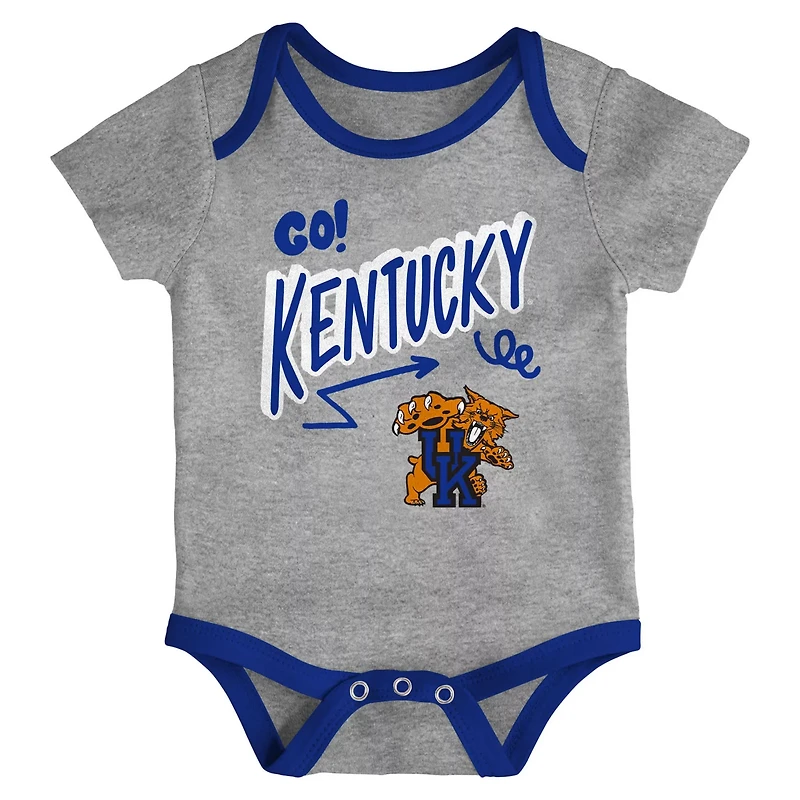 Newborn  Outerstuff Kentucky Wildcats Three-Pack All Day Play Bodysuit Set