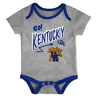 Newborn  Outerstuff Kentucky Wildcats Three-Pack All Day Play Bodysuit Set
