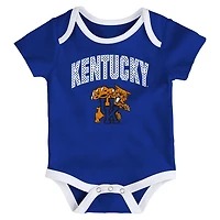Newborn  Outerstuff Kentucky Wildcats Three-Pack All Day Play Bodysuit Set