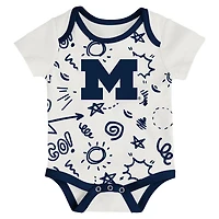 Newborn  Outerstuff Michigan Wolverines Three-Pack All Day Play Bodysuit Set