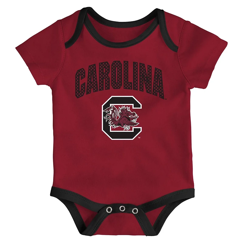 Newborn  Outerstuff South Carolina Gamecocks Three-Pack All Day Play Bodysuit Set