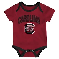 Newborn  Outerstuff South Carolina Gamecocks Three-Pack All Day Play Bodysuit Set