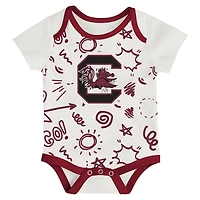 Newborn  Outerstuff South Carolina Gamecocks Three-Pack All Day Play Bodysuit Set
