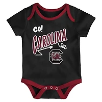 Newborn  Outerstuff South Carolina Gamecocks Three-Pack All Day Play Bodysuit Set
