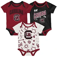 Newborn  Outerstuff South Carolina Gamecocks Three-Pack All Day Play Bodysuit Set