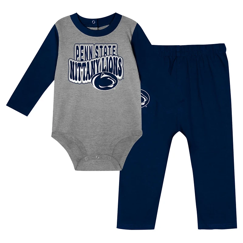 Newborn  Penn State Nittany Lions Double Up Long Sleeve Bodysuit Pant Set