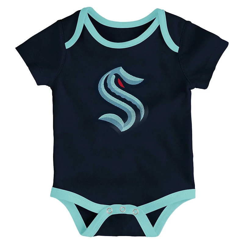 Newborn Seattle Kraken Legend Three-Piece Bodysuit Set