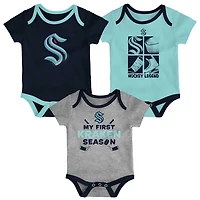 Newborn  Seattle Kraken Legend Three-Piece Bodysuit Set