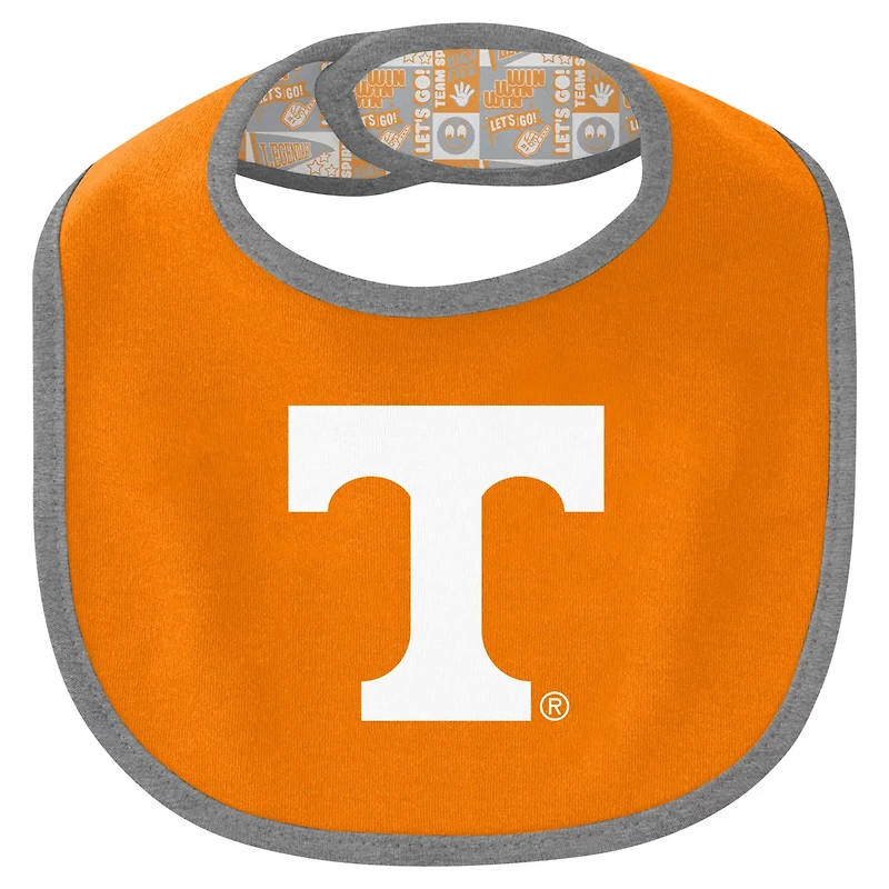 Newborn  Tennessee Volunteers Dynamic Duo Bodysuit Bib Cuffed Knit Hat Set
