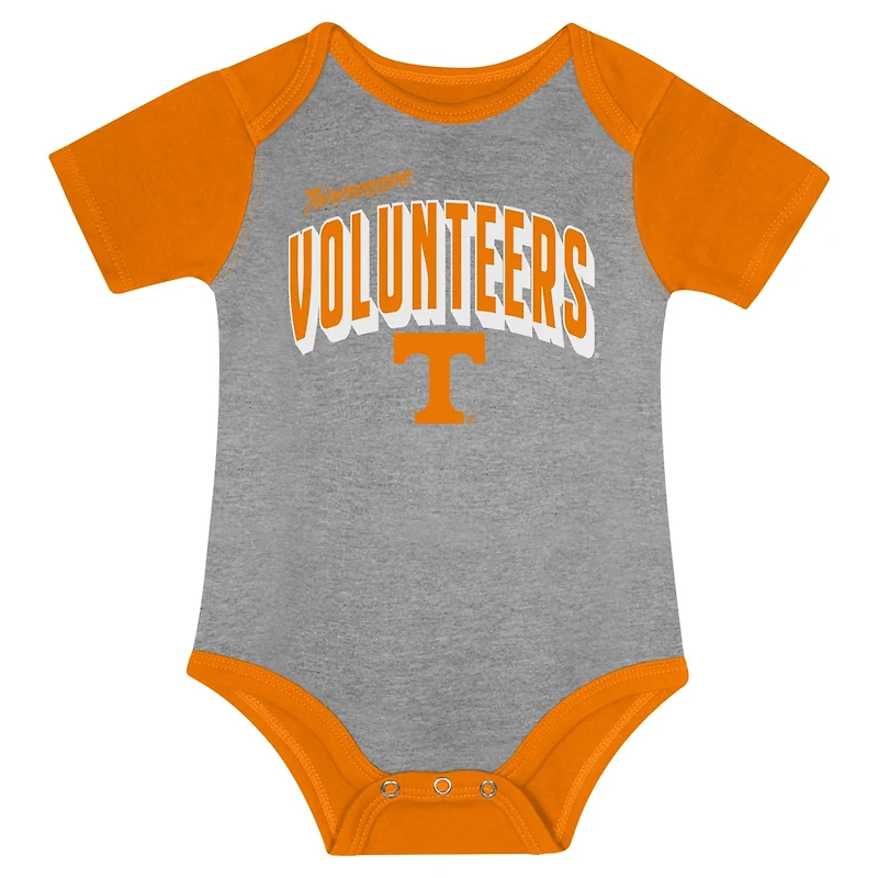 Newborn  Tennessee Volunteers Dynamic Duo Bodysuit Bib Cuffed Knit Hat Set