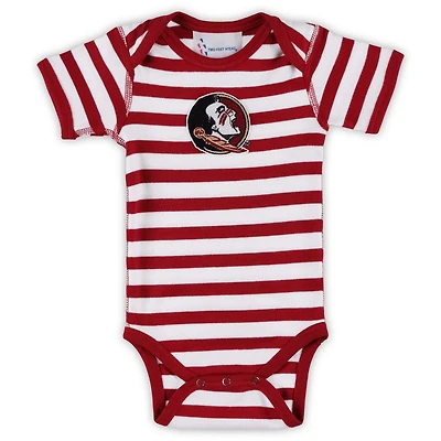 Newborn  Two Feet Ahead Florida State Seminoles Stripe Shoulder Bodysuit