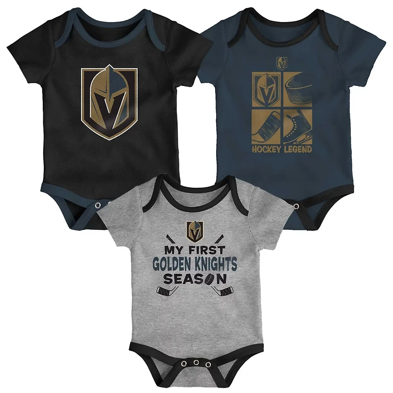 Newborn Vegas Golden Knights Legend Three-Piece Bodysuit Set