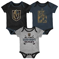 Newborn  Vegas Golden Knights Legend Three-Piece Bodysuit Set