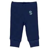 Newborn  WEAR by Erin Andrews Navy Seattle Kraken Three-Piece Turn Me Around Bodysuit  Pants Set