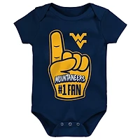 Newborn  West Virginia Mountaineers 1 Fan Foam Finger Bodysuit