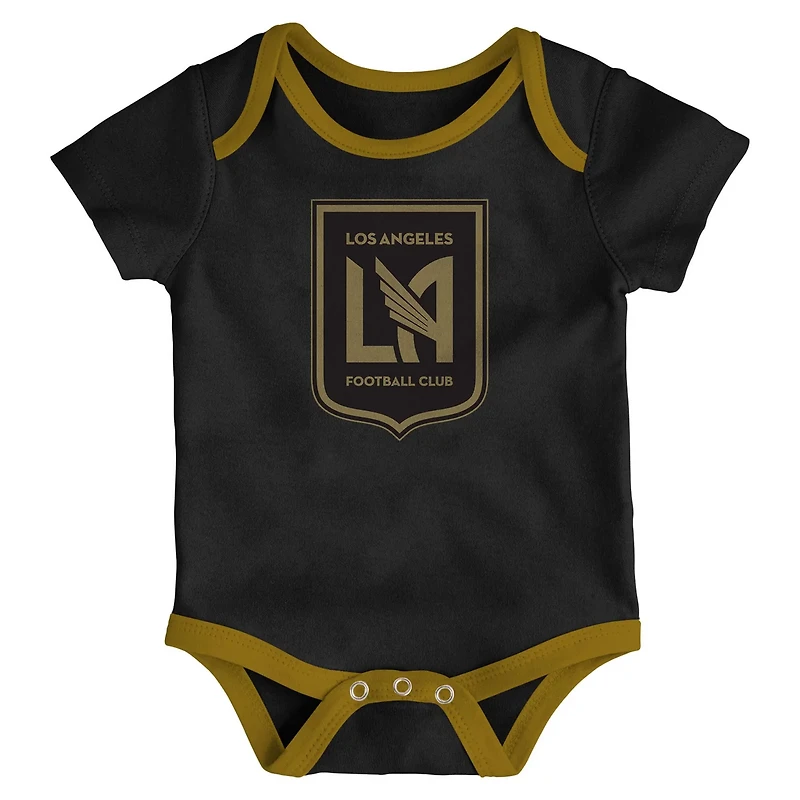 Newborn Heather Gray Gold LAFC Loyal Buddies 3-Pack Bodysuit Set