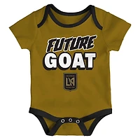 Newborn Heather Gray Gold LAFC Loyal Buddies 3-Pack Bodysuit Set