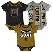 Newborn Heather Gray Gold LAFC Loyal Buddies 3-Pack Bodysuit Set