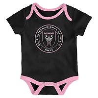 Newborn Heather Gray Pink Inter Miami CF Loyal Buddies 3-Pack Bodysuit Set