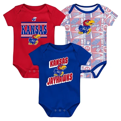 Newborn Kansas Jayhawks Sunday Comics 3-Pack Bodysuit Set