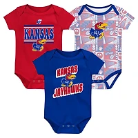 Newborn Kansas Jayhawks Sunday Comics 3-Pack Bodysuit Set