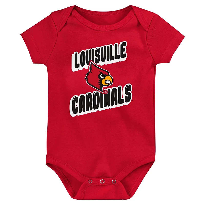 Newborn Louisville Cardinals Sunday Comics 3-Pack Bodysuit Set