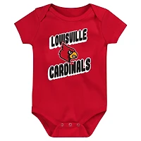 Newborn Louisville Cardinals Sunday Comics 3-Pack Bodysuit Set