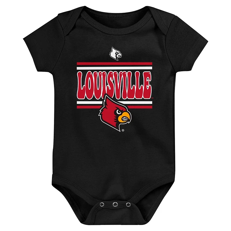 Newborn Louisville Cardinals Sunday Comics 3-Pack Bodysuit Set