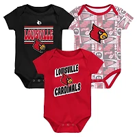 Newborn Louisville Cardinals Sunday Comics 3-Pack Bodysuit Set