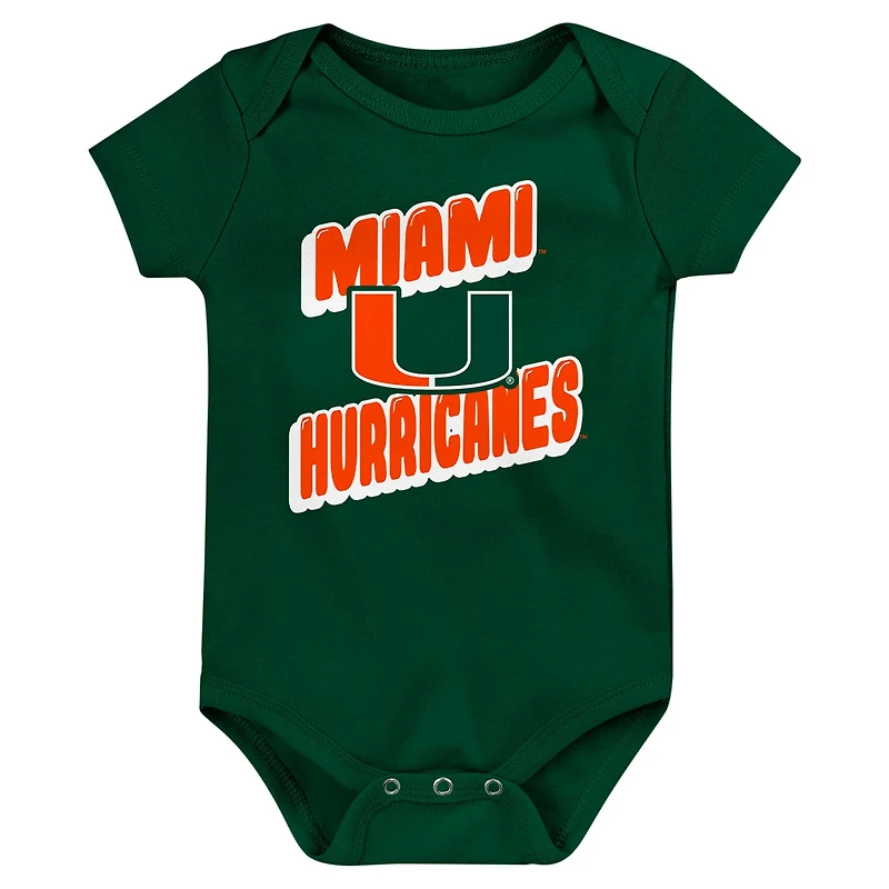 Newborn Miami Hurricanes Sunday Comics 3-Pack Bodysuit Set