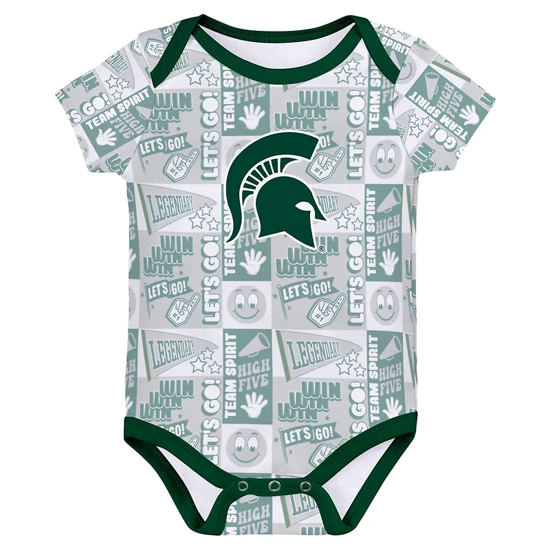 Newborn Michigan State Spartans Sunday Comics 3-Pack Bodysuit Set