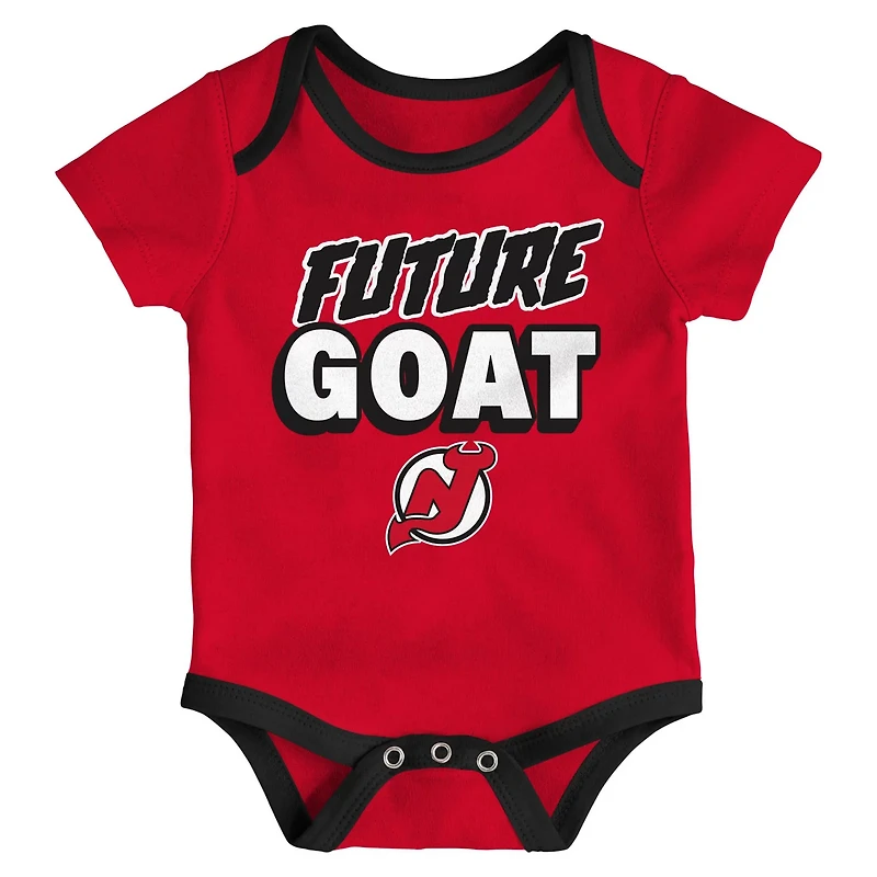 Newborn New Jersey Devils Loyal Buddies Three-Pack Bodysuit Set