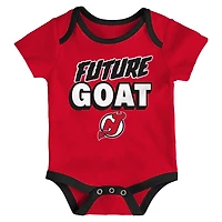Newborn New Jersey Devils Loyal Buddies Three-Pack Bodysuit Set