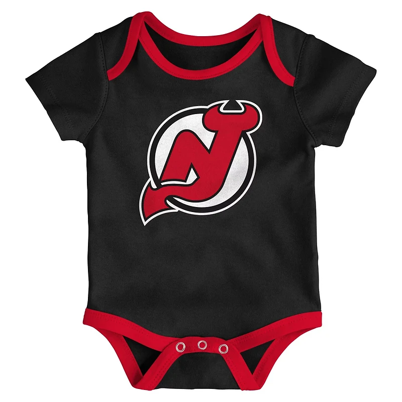Newborn New Jersey Devils Loyal Buddies Three-Pack Bodysuit Set