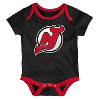 Newborn New Jersey Devils Loyal Buddies Three-Pack Bodysuit Set