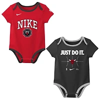 Newborn Nike Black Chicago Bulls Just Do It Two-Pack Bodysuit Set