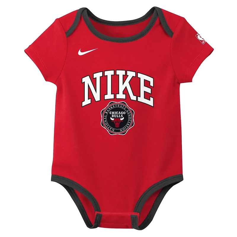 Newborn Nike Black Chicago Bulls Just Do It Two-Pack Bodysuit Set