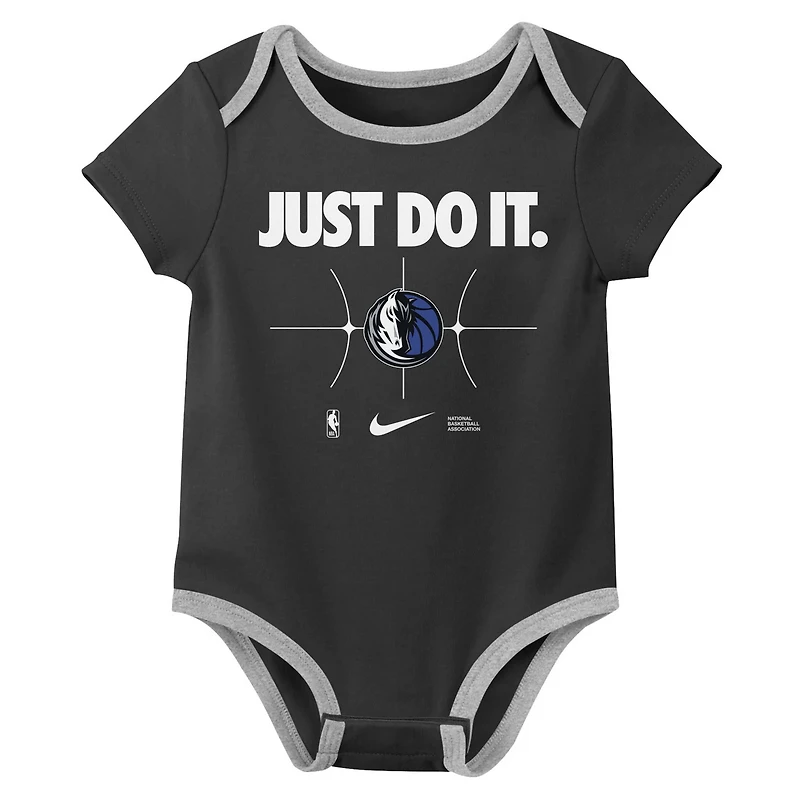 Newborn Nike Black Dallas Mavericks Just Do It Two-Pack Bodysuit Set