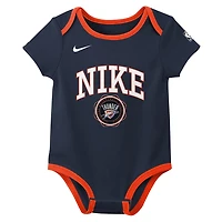Newborn Nike Black Oklahoma City Thunder Just Do It Two-Pack Bodysuit Set