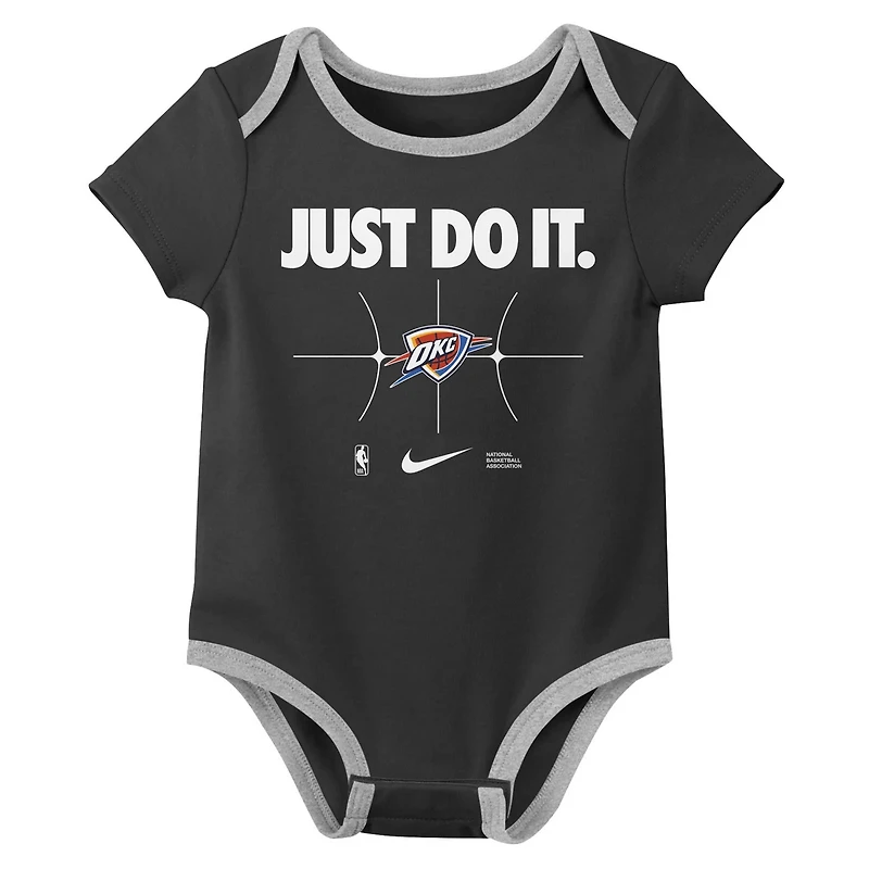 Newborn Nike Black Oklahoma City Thunder Just Do It Two-Pack Bodysuit Set