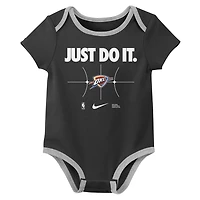 Newborn Nike Black Oklahoma City Thunder Just Do It Two-Pack Bodysuit Set
