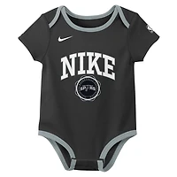 Newborn Nike Gray San Antonio Spurs Just Do It Two-Pack Bodysuit Set