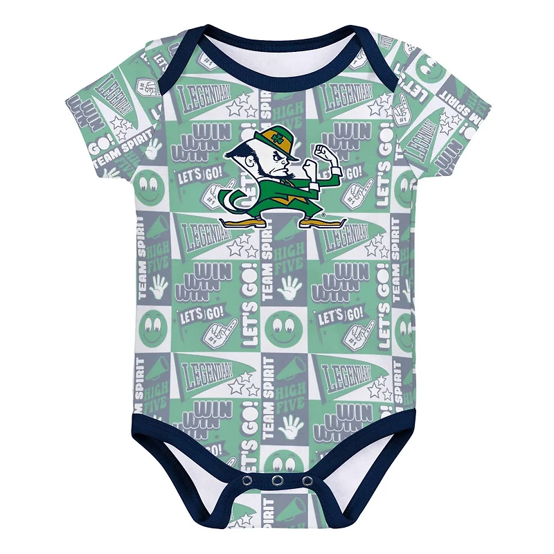 Newborn Notre Dame Fighting Irish Sunday Comics 3-Pack Bodysuit Set