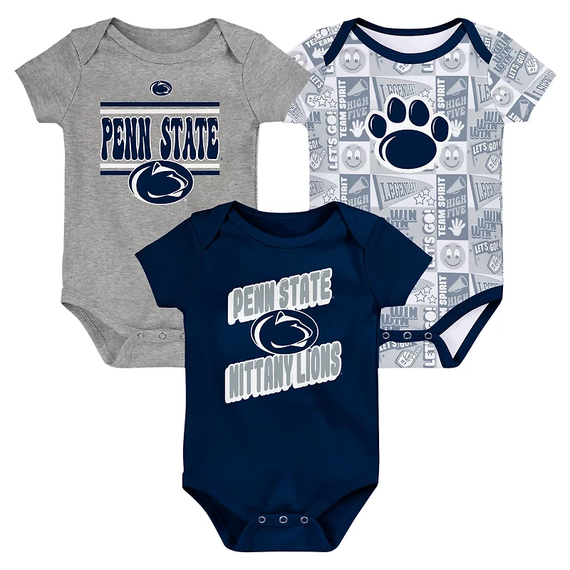 Newborn Penn State Nittany Lions Sunday Comics 3-Pack Bodysuit Set